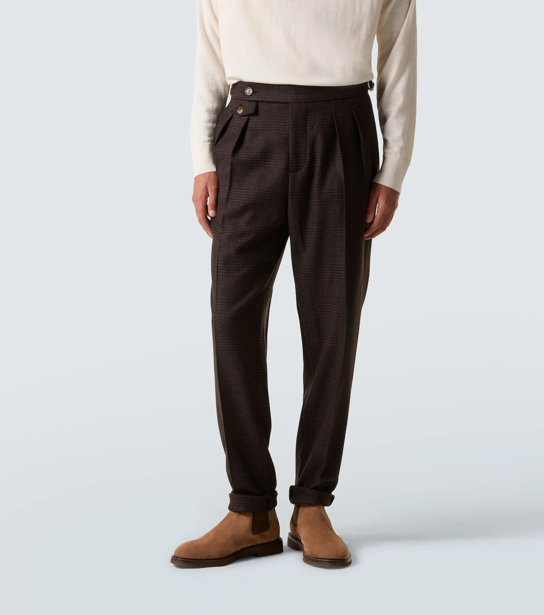 Brunello Cucinelli - Checked wool, cashmere, and silk twill suit
