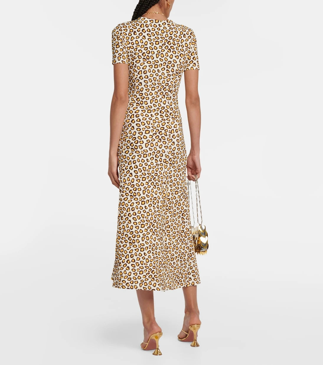 Rabanne - Leopard-print jersey midi dress