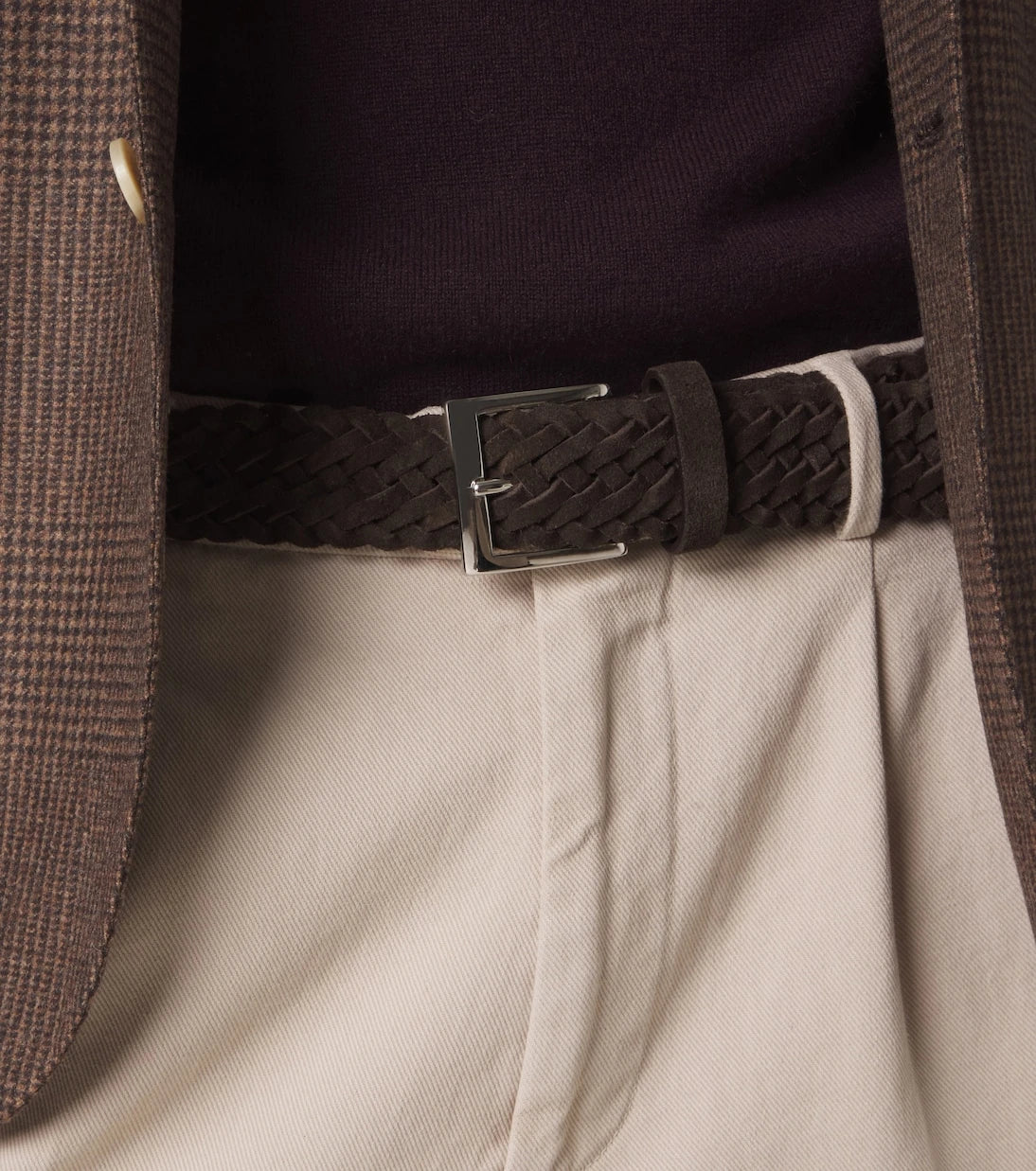 Kiton - Woven suede belt