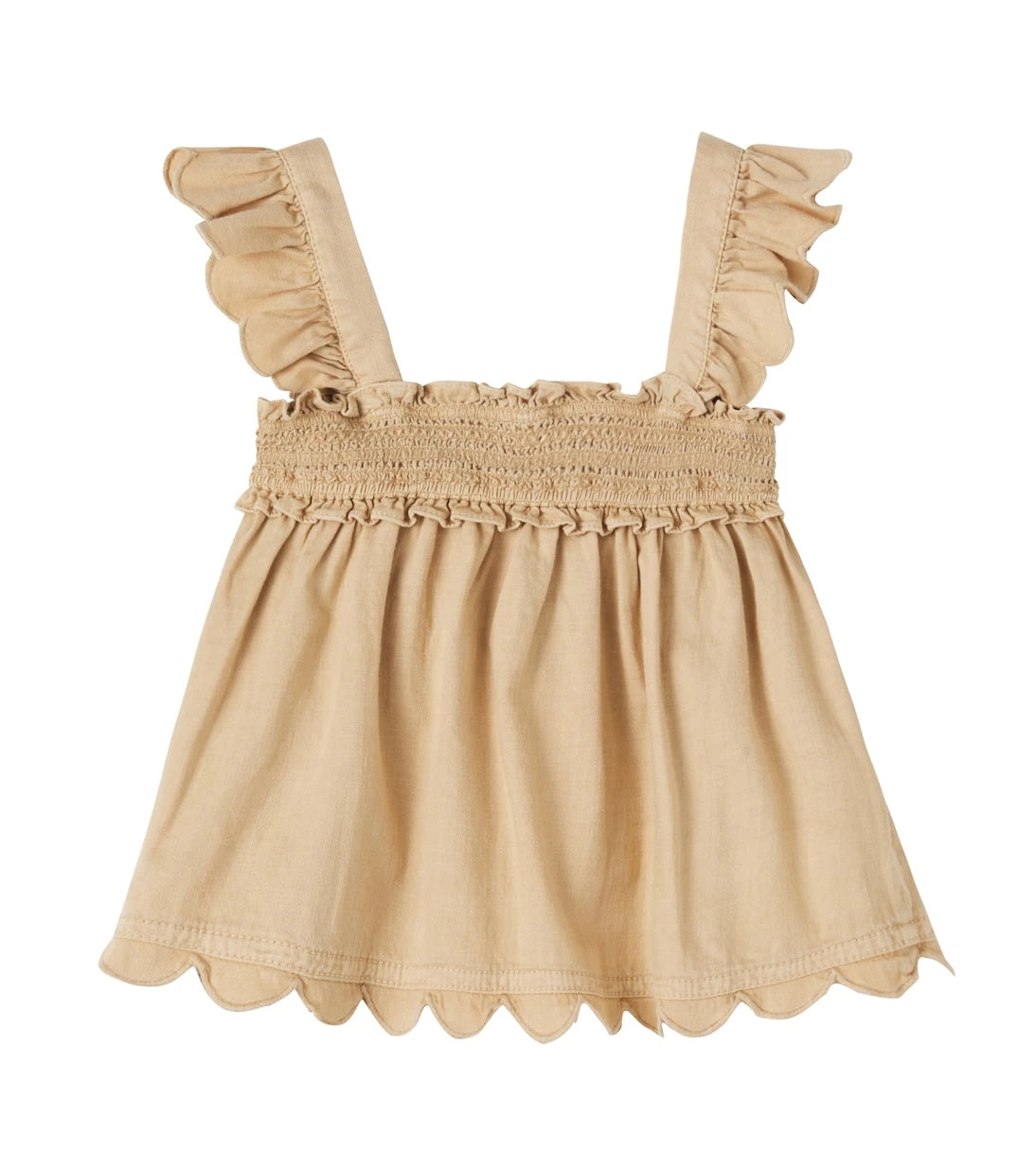 Zimmermann Kids - Ruffled scalloped cotton top