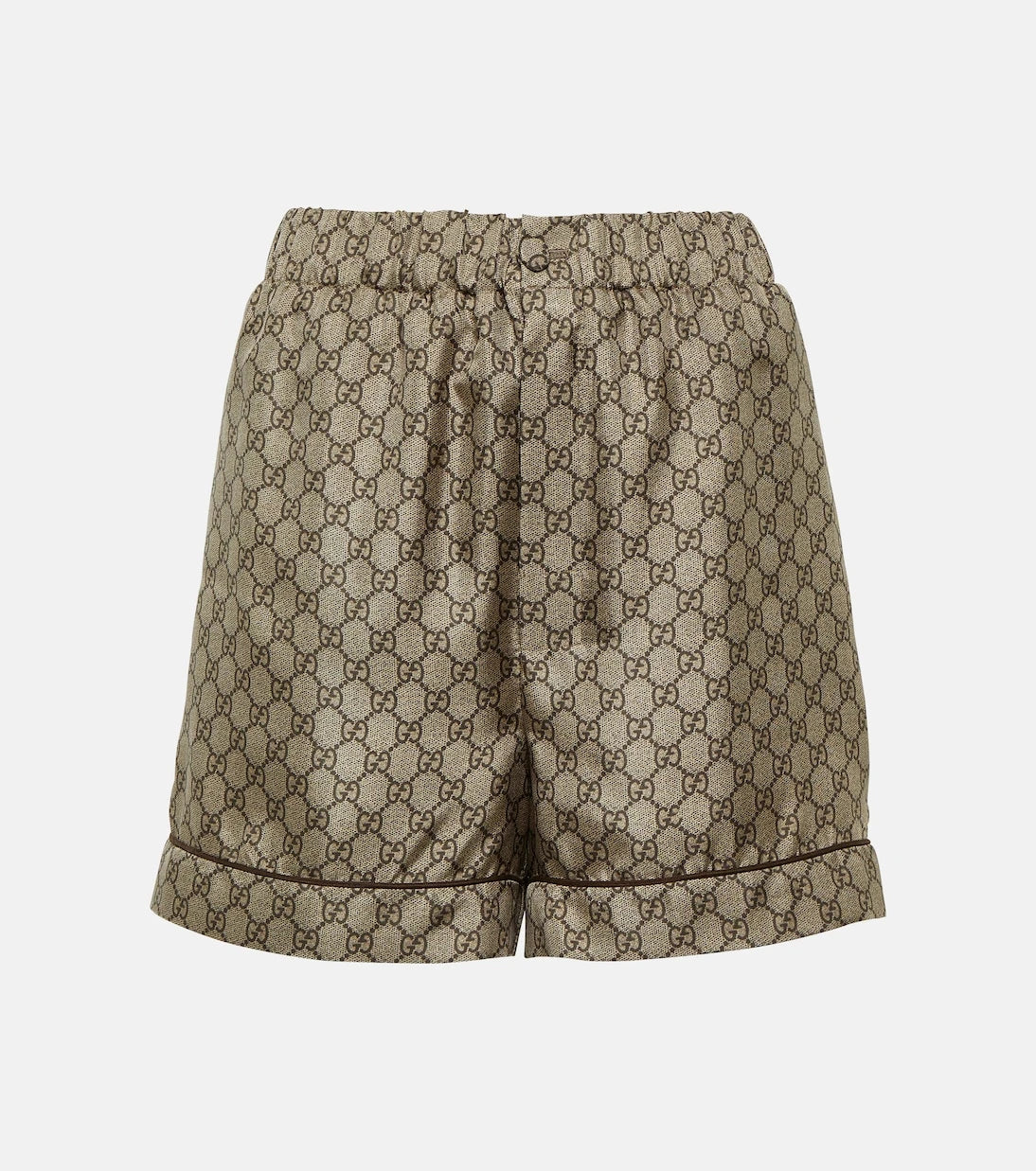 Gucci - GG printed silk twill shorts