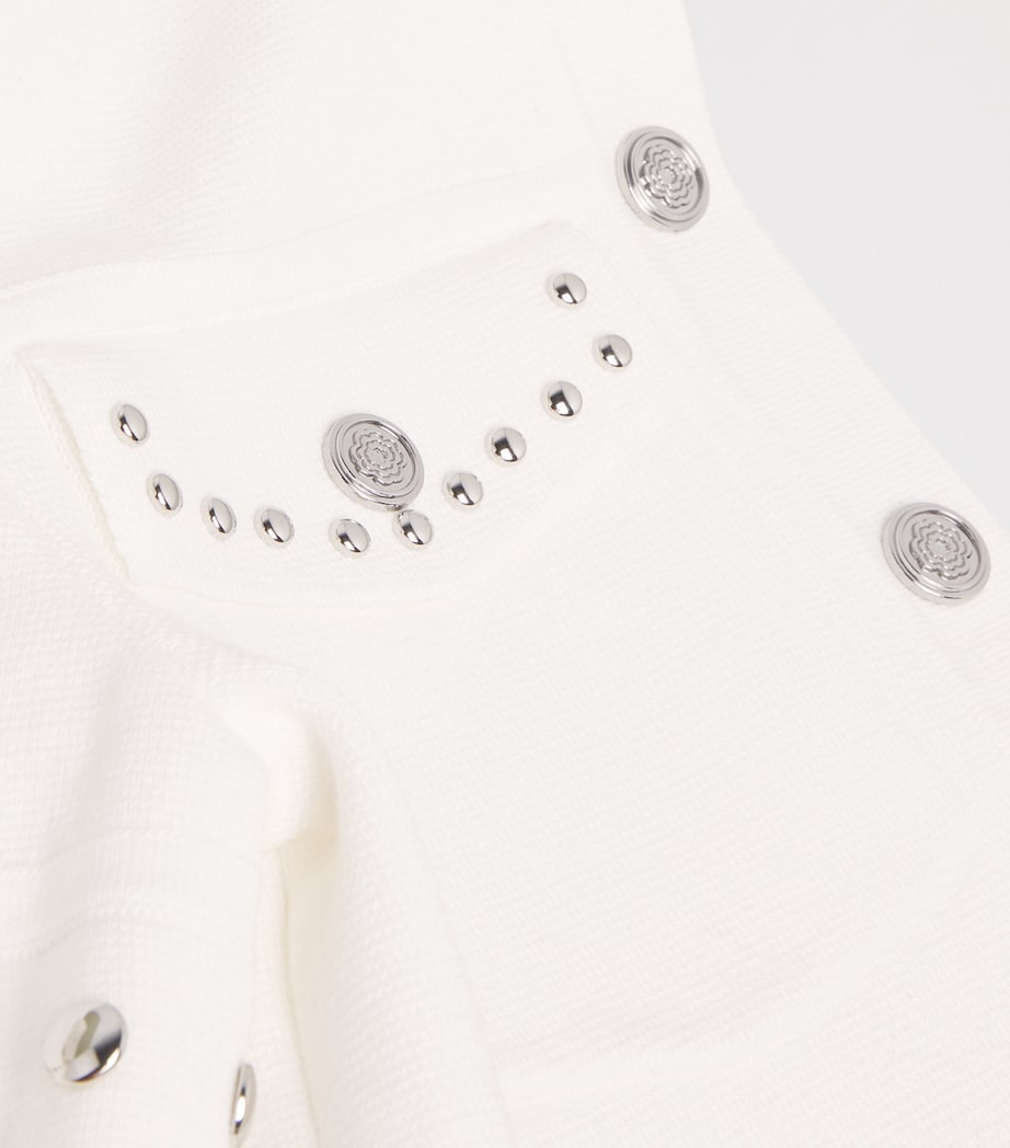 Maje White Short-Sleeve Studded Jacket