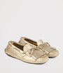 Jimmy Choo Gold Manon Flat Suede Loafers