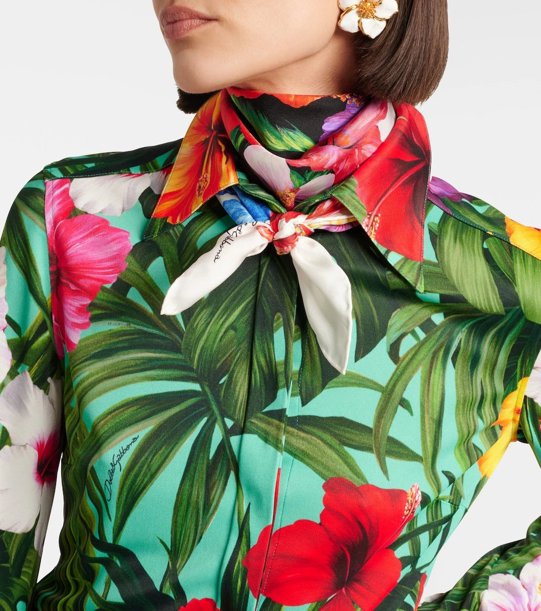 Dolce&Gabbana - Floral silk twill scarf
