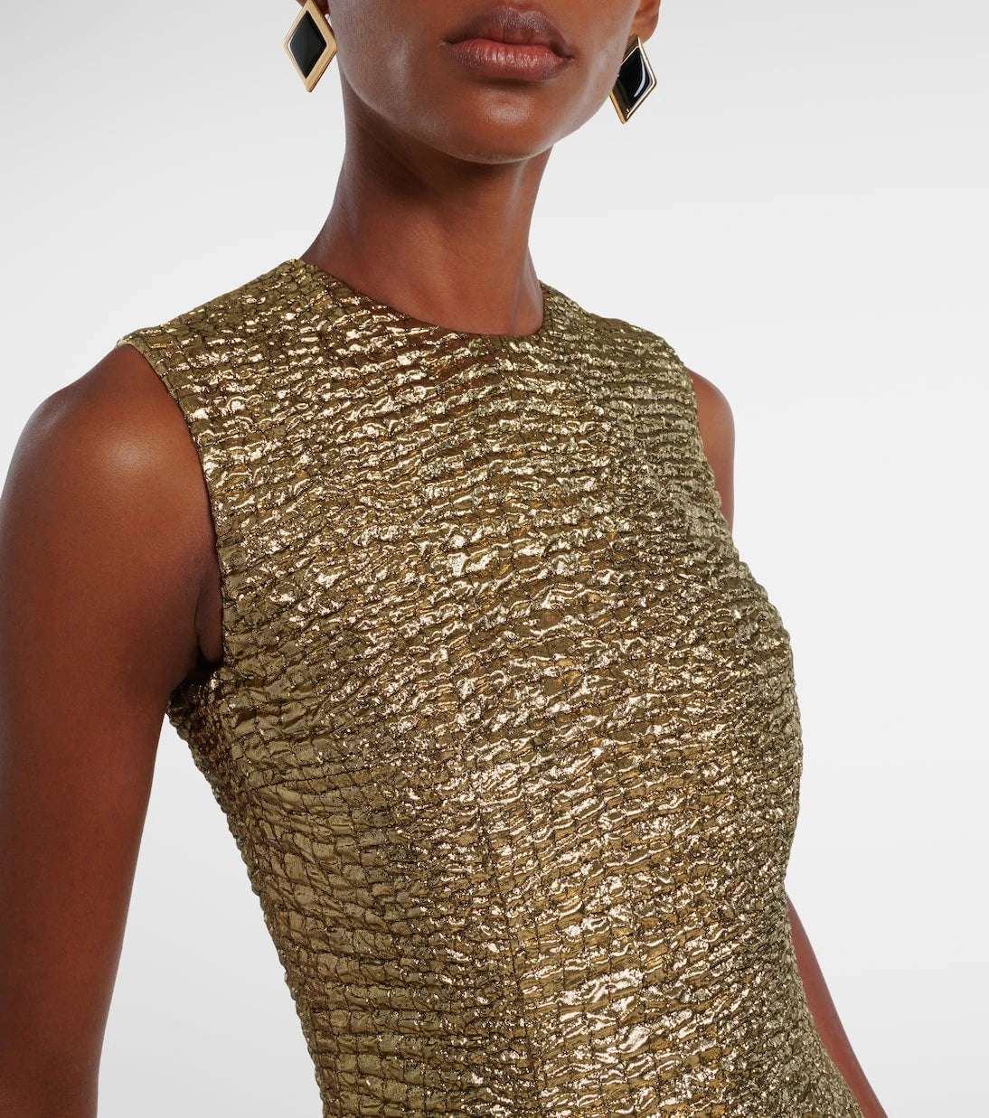 Emilia Wickstead - Mara metallic-effect seersucker midi dress