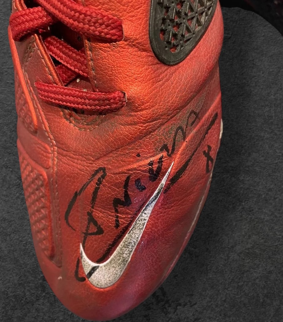 Andrés Iniesta Multi Match-Worn & Signed 2010-11 Barca Season Boots Framed Display