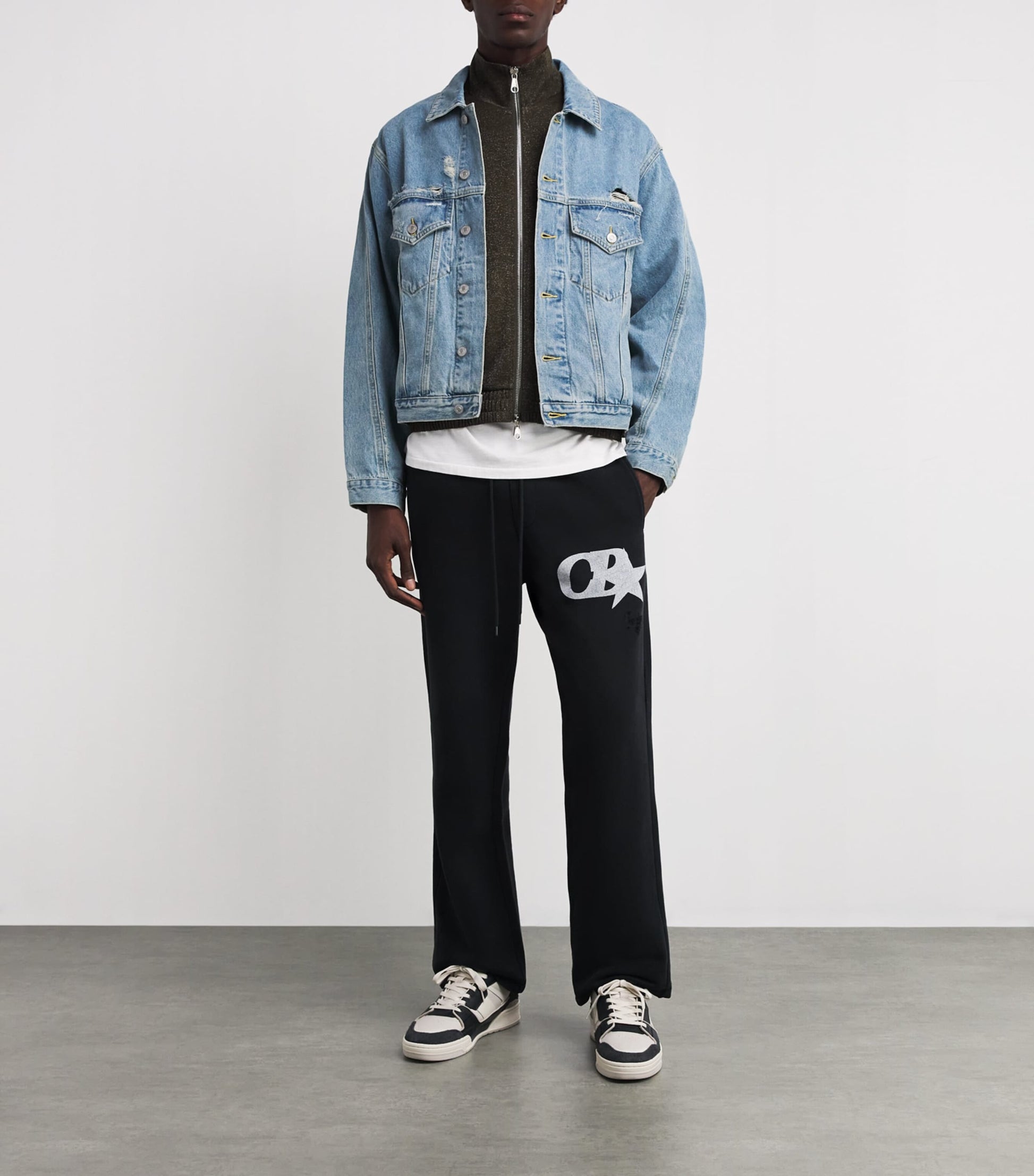 Blue Distressed Denim Jacket