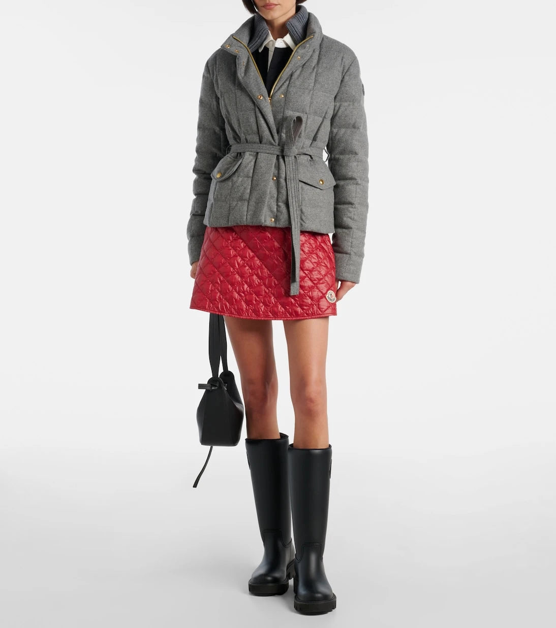 Moncler - Belted quilted down jacket