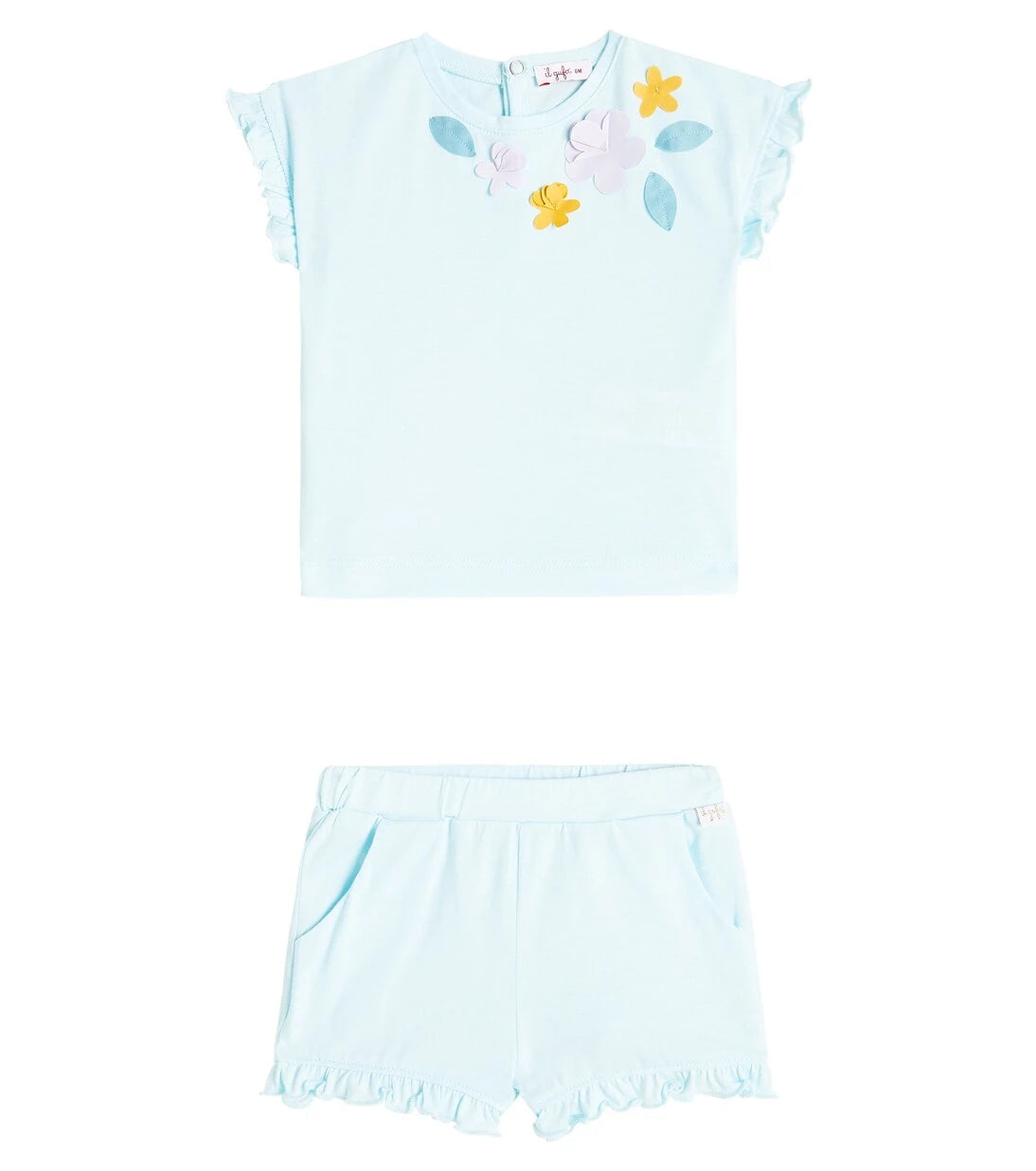 Il Gufo - Baby cotton top and shorts set
