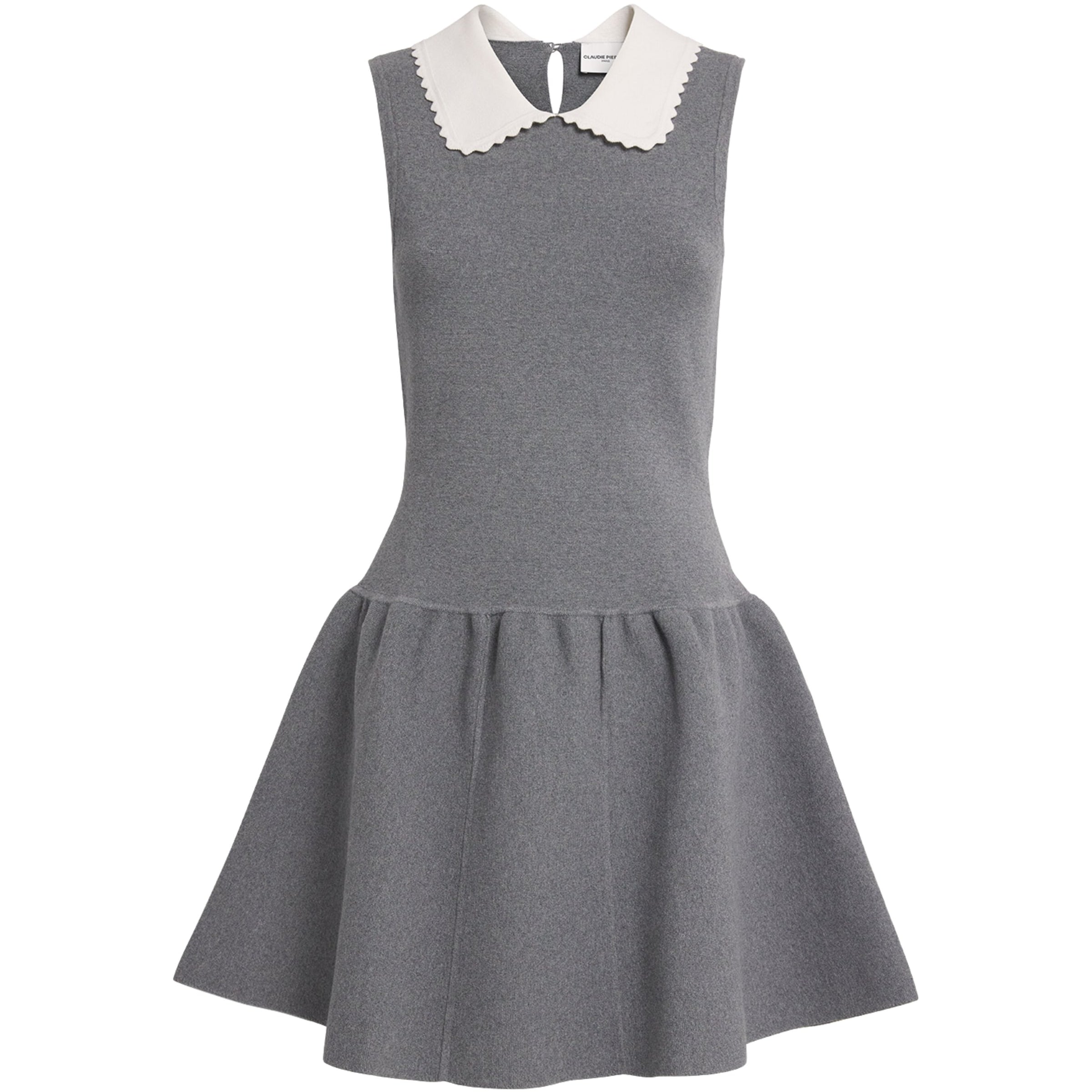 Claudie Pierlot Grey Cotton-Blend Skater Dress