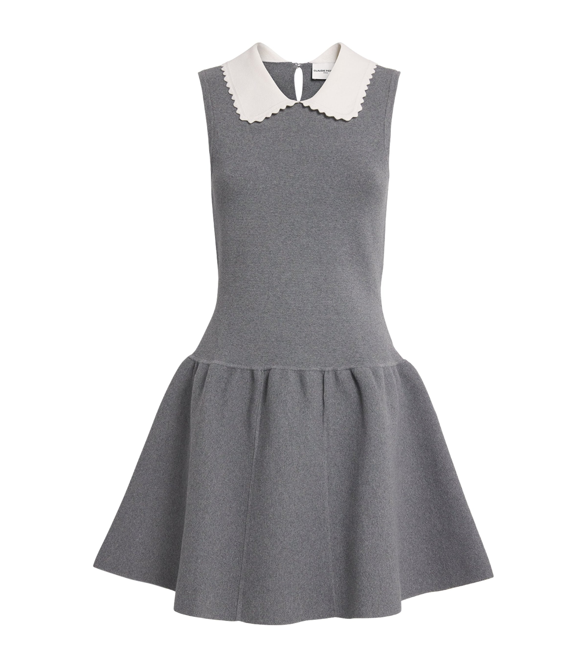 Claudie Pierlot Grey Cotton-Blend Skater Dress