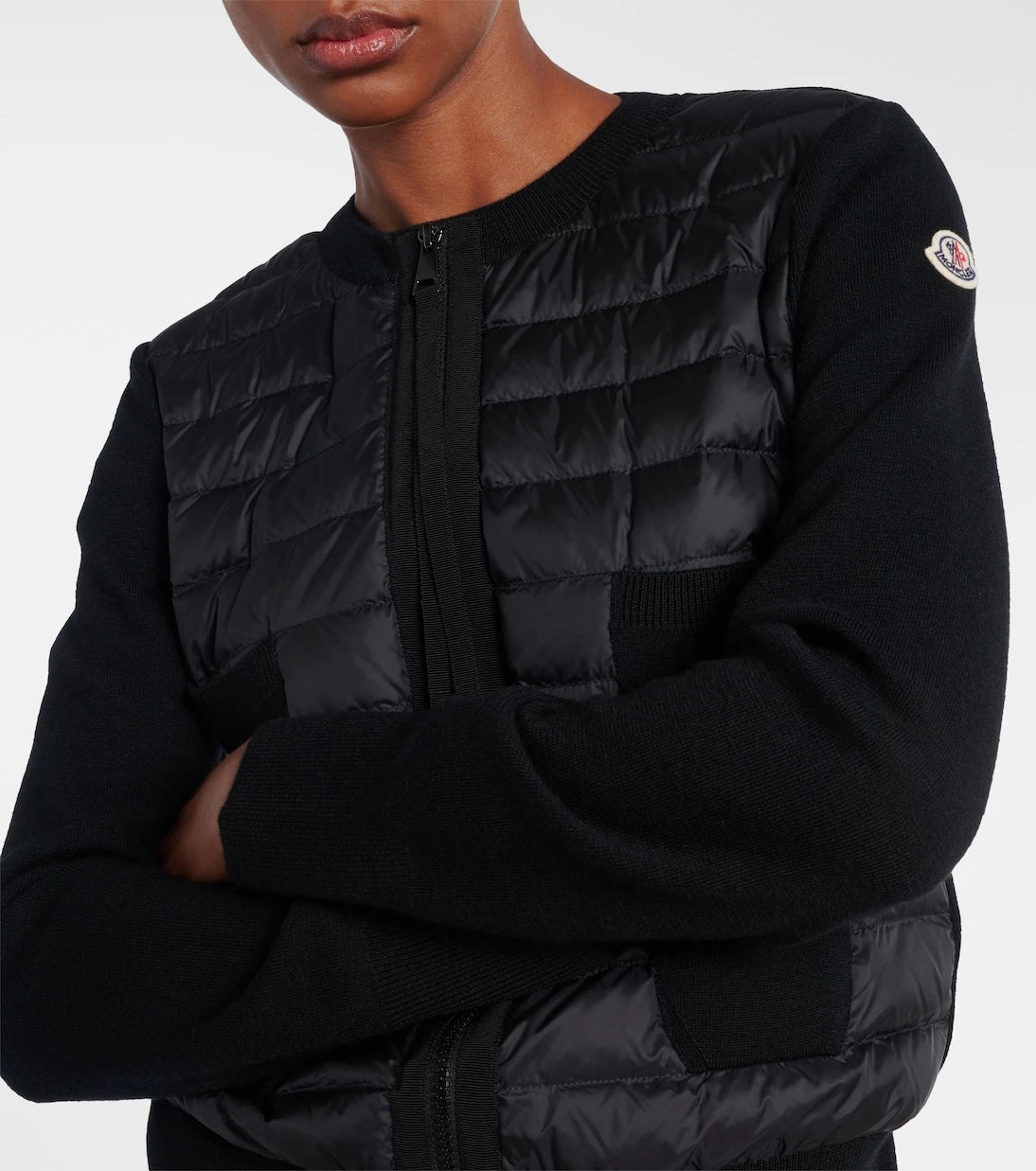 Moncler - Down-paneled virgin wool cardigan