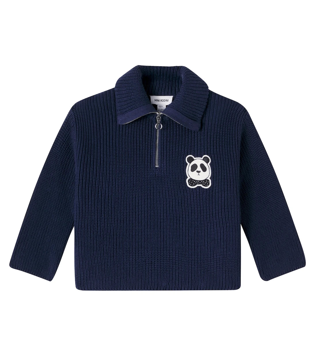 Mini Rodini - Panda cotton half-zip sweater