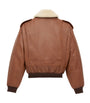 Saint Laurent Brown Shearling Collar Leather Jacket
