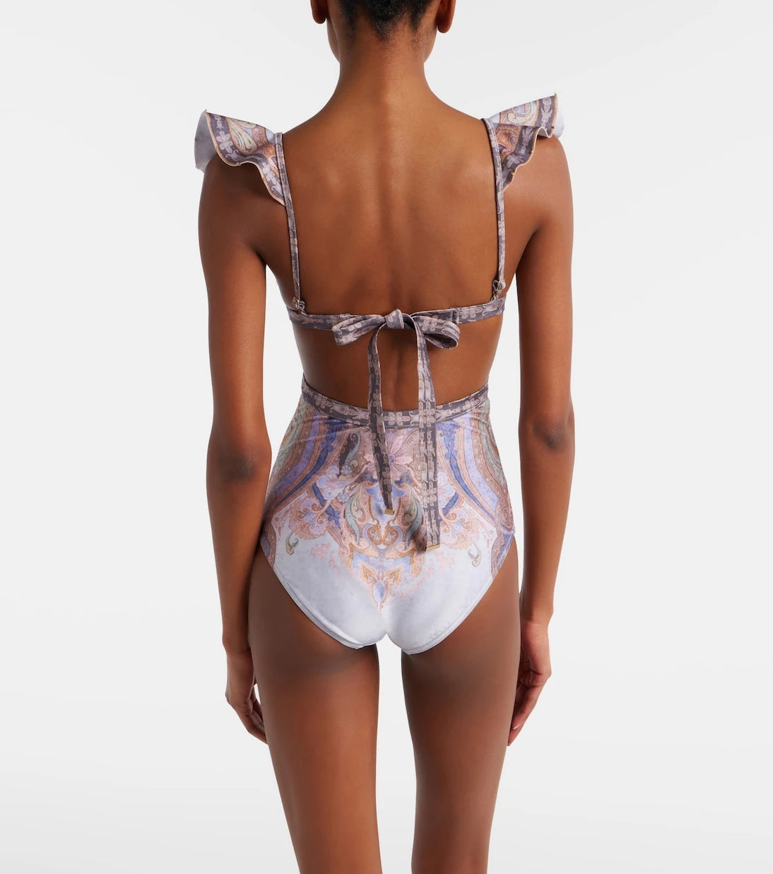 Zimmermann - Como cutout printed swimsuit
