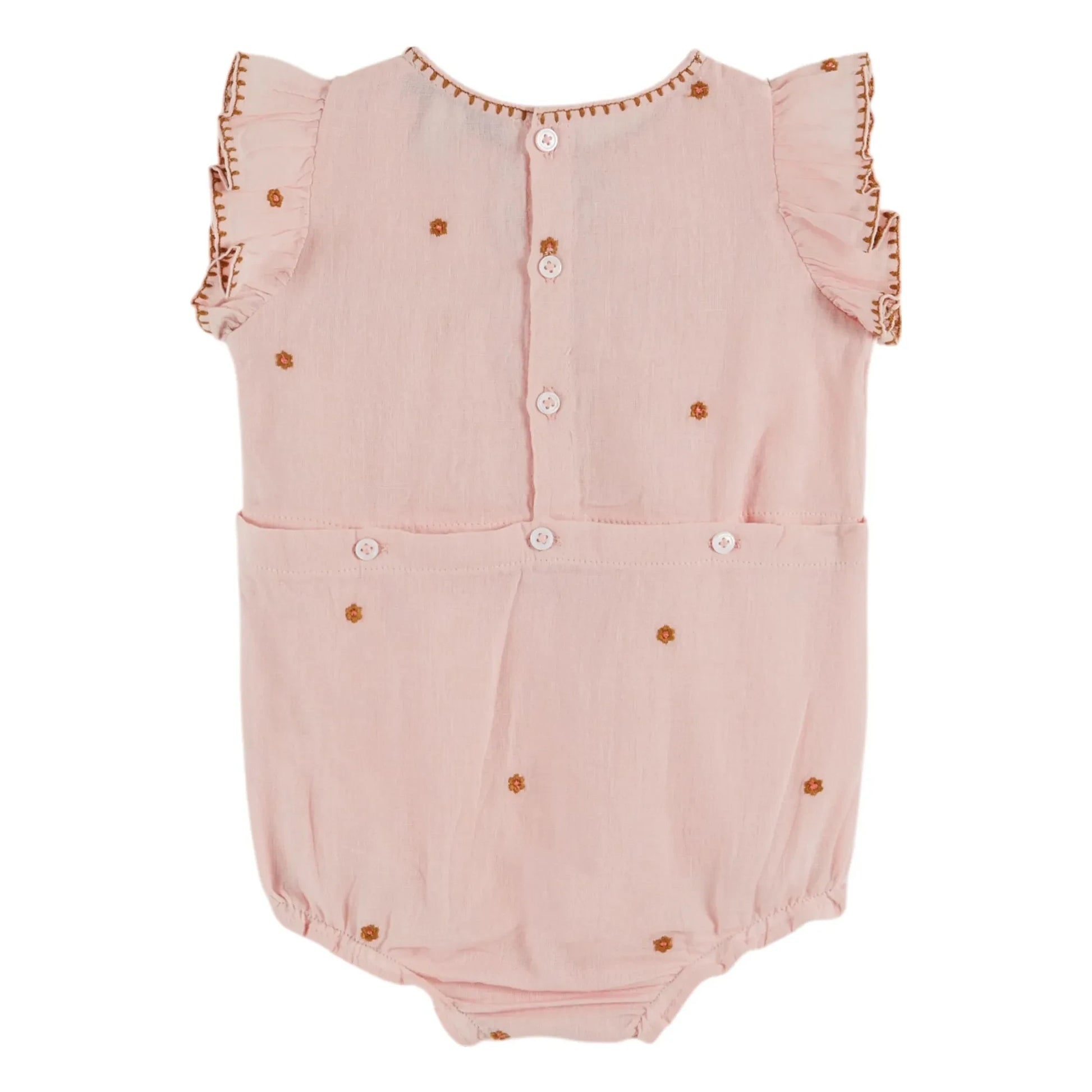 Emile et Ida - Embroidered romper | Pale Pink
