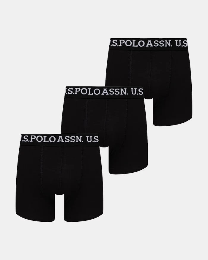 U.S. Polo Assn. Erkek Pamuk Elastan Boxer USPA Trunk 3'lü