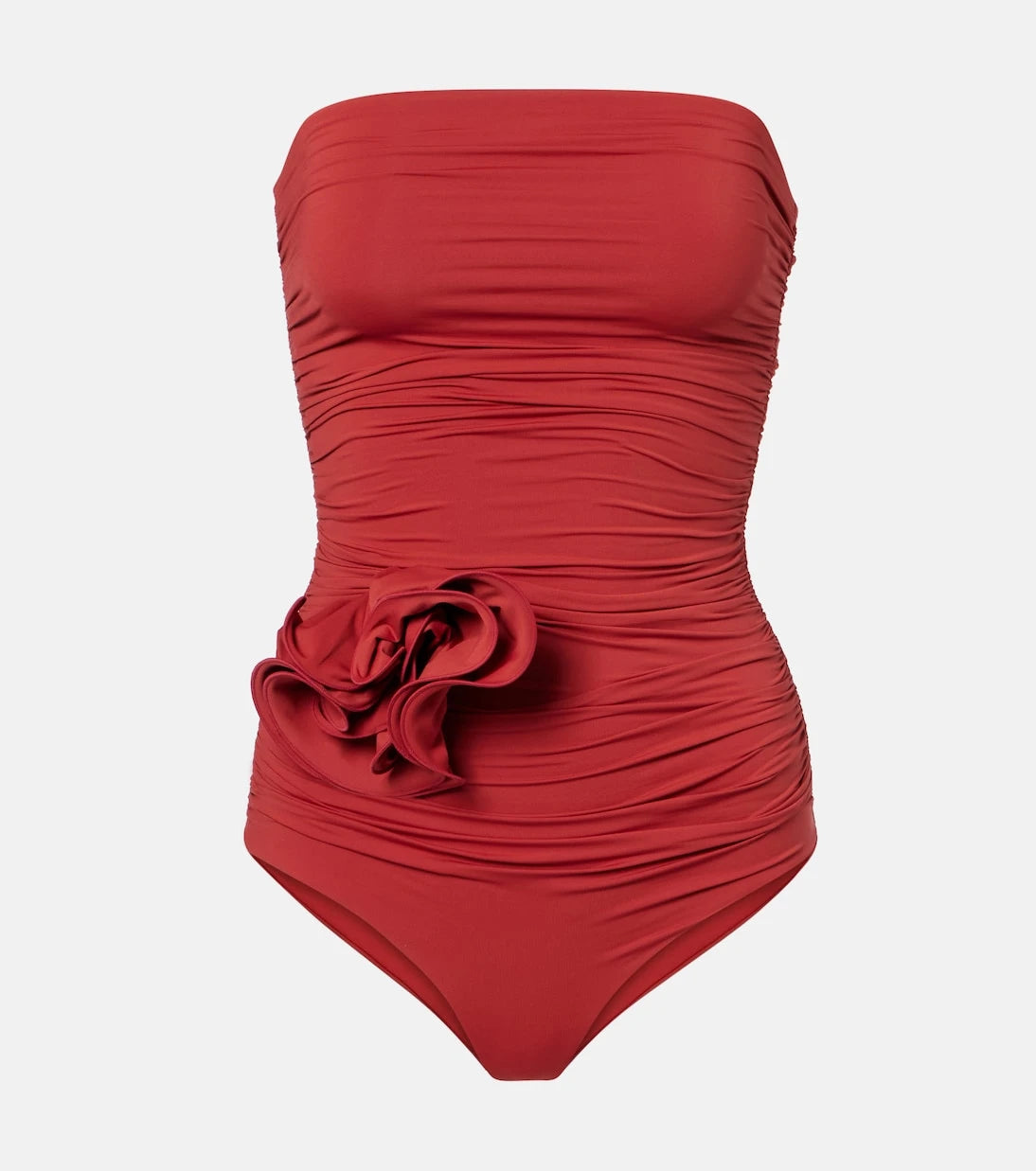 Magda Butrym - Floral-appliqué ruched swimsuit