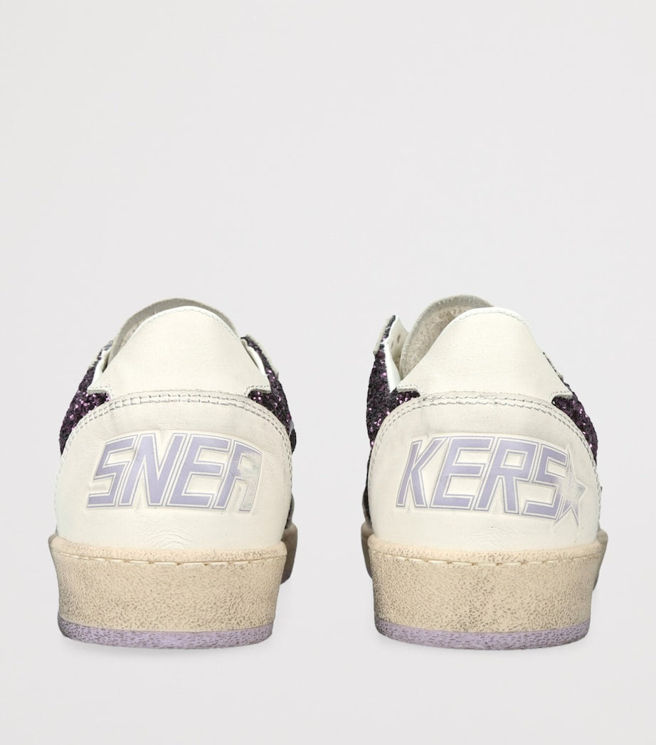 Golden Goose Purple Glitter Ball Star Sneakers