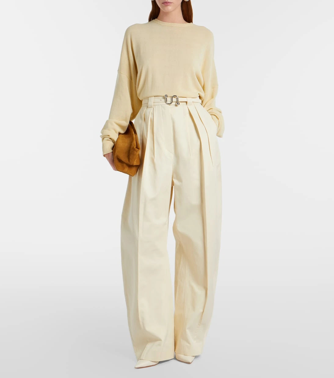 Sportmax - Idoneo cotton gabardine wide-leg pants