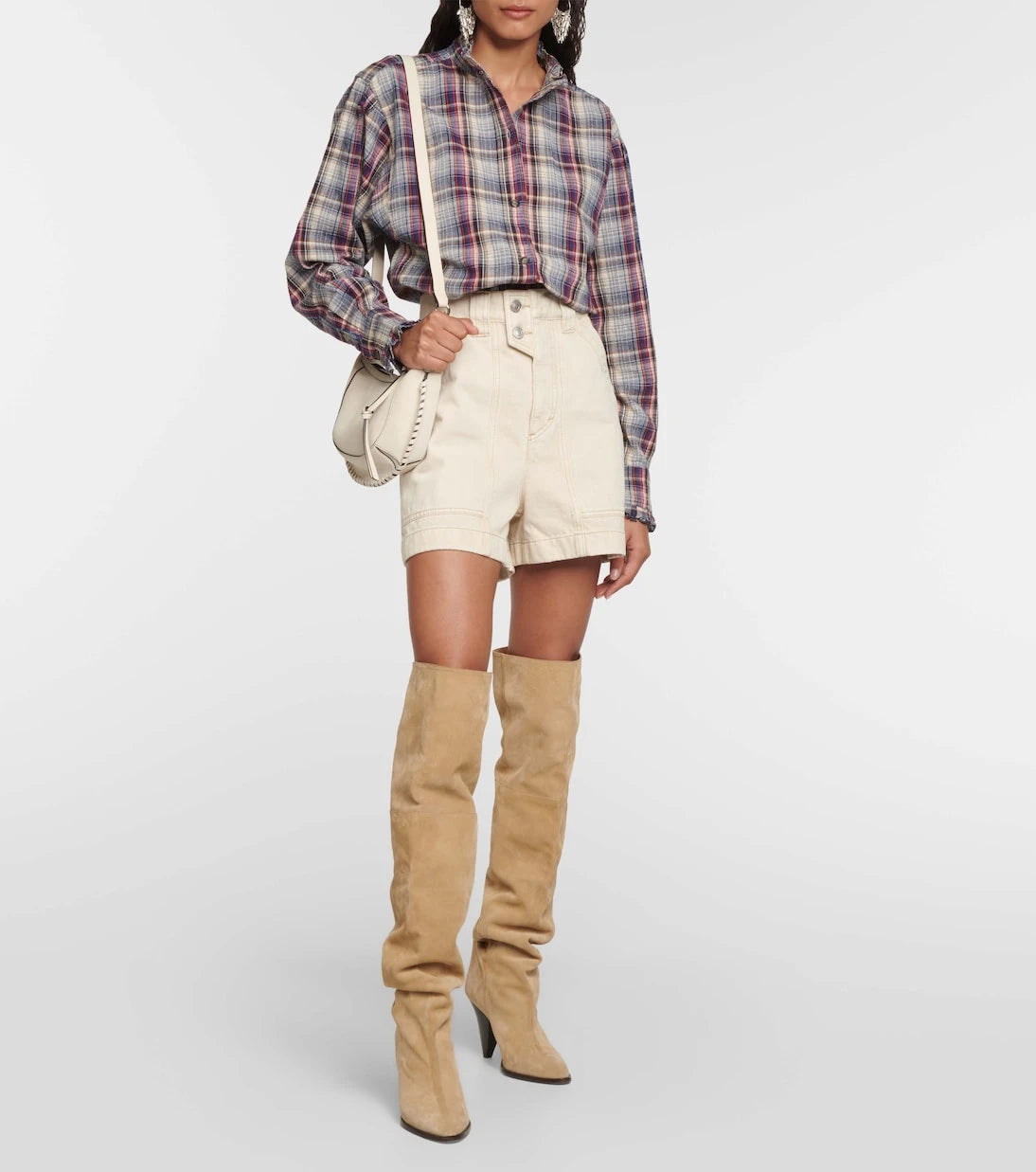 Marant Etoile - Saoli checked cotton and linen shirt