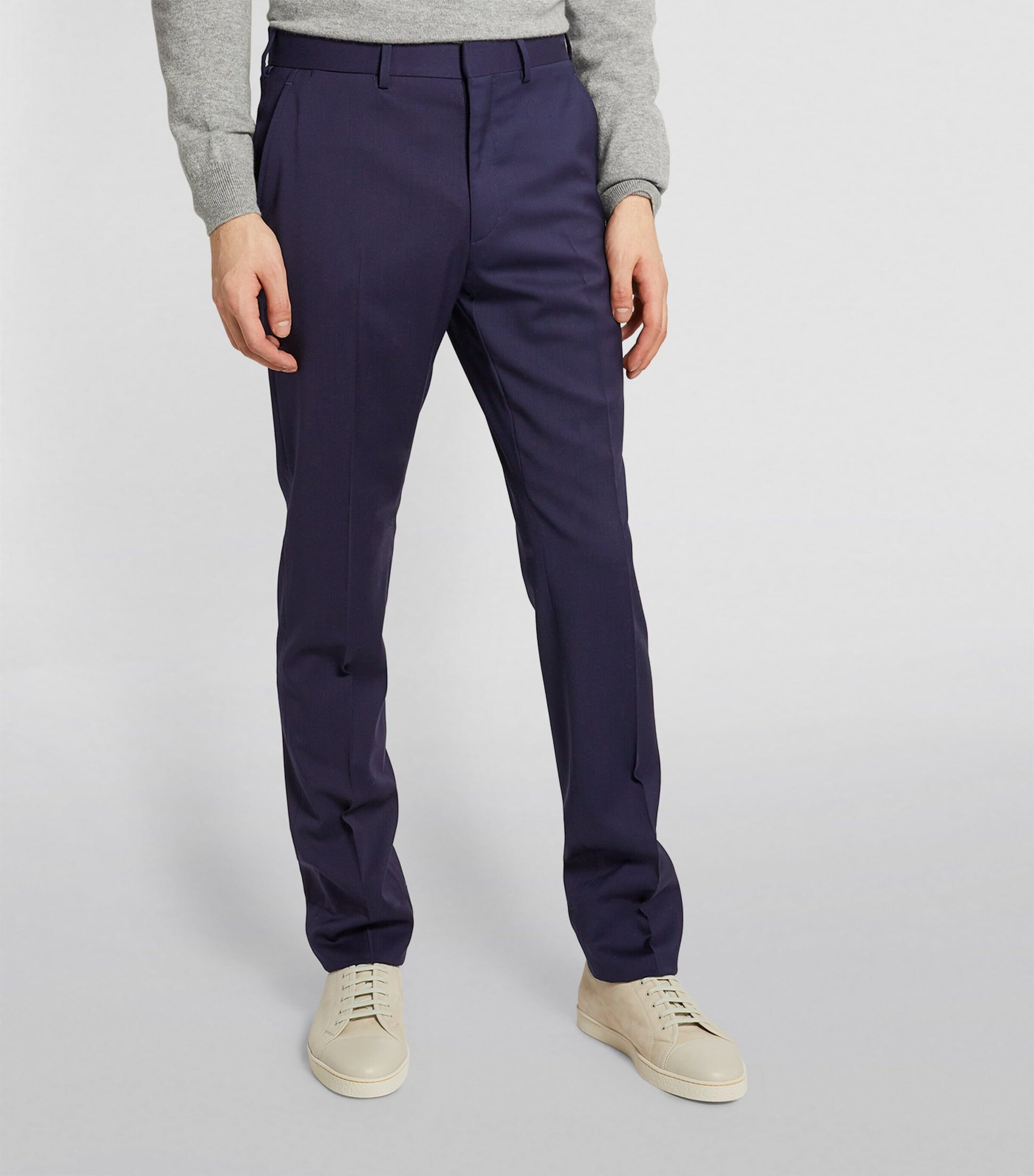 Wool Serge Straight Trousers