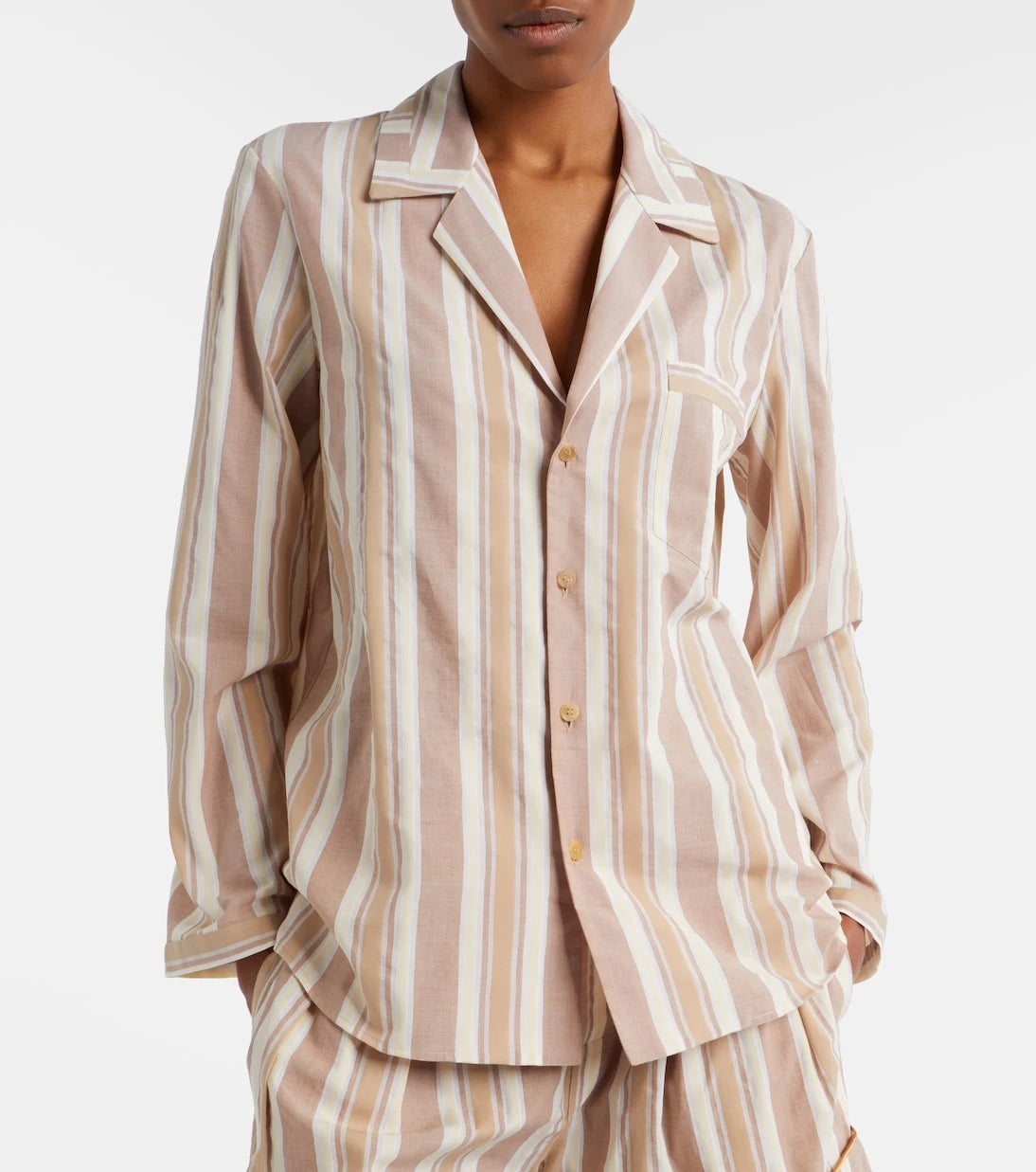 Saint Laurent - Striped cotton pajama shirt