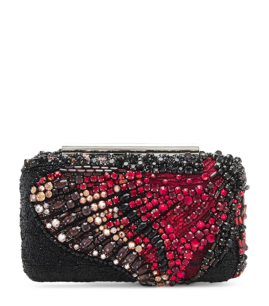 Metallic Embellished T-Bar Box Clutch Bag