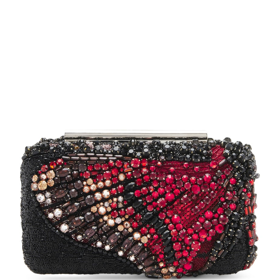 Metallic Embellished T-Bar Box Clutch Bag