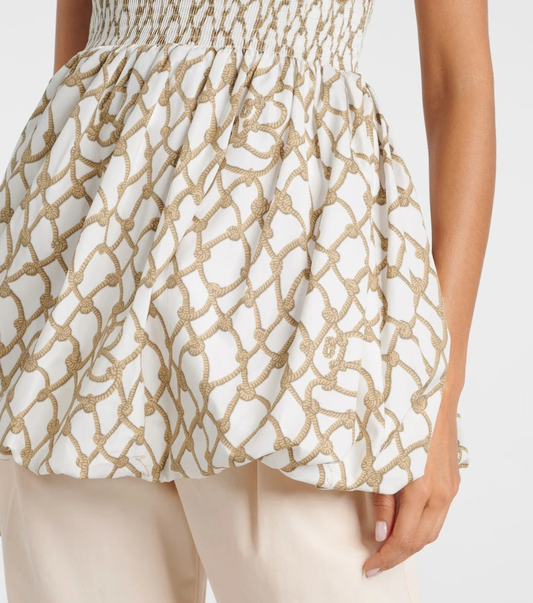Burberry - Knot shirred cotton minidress