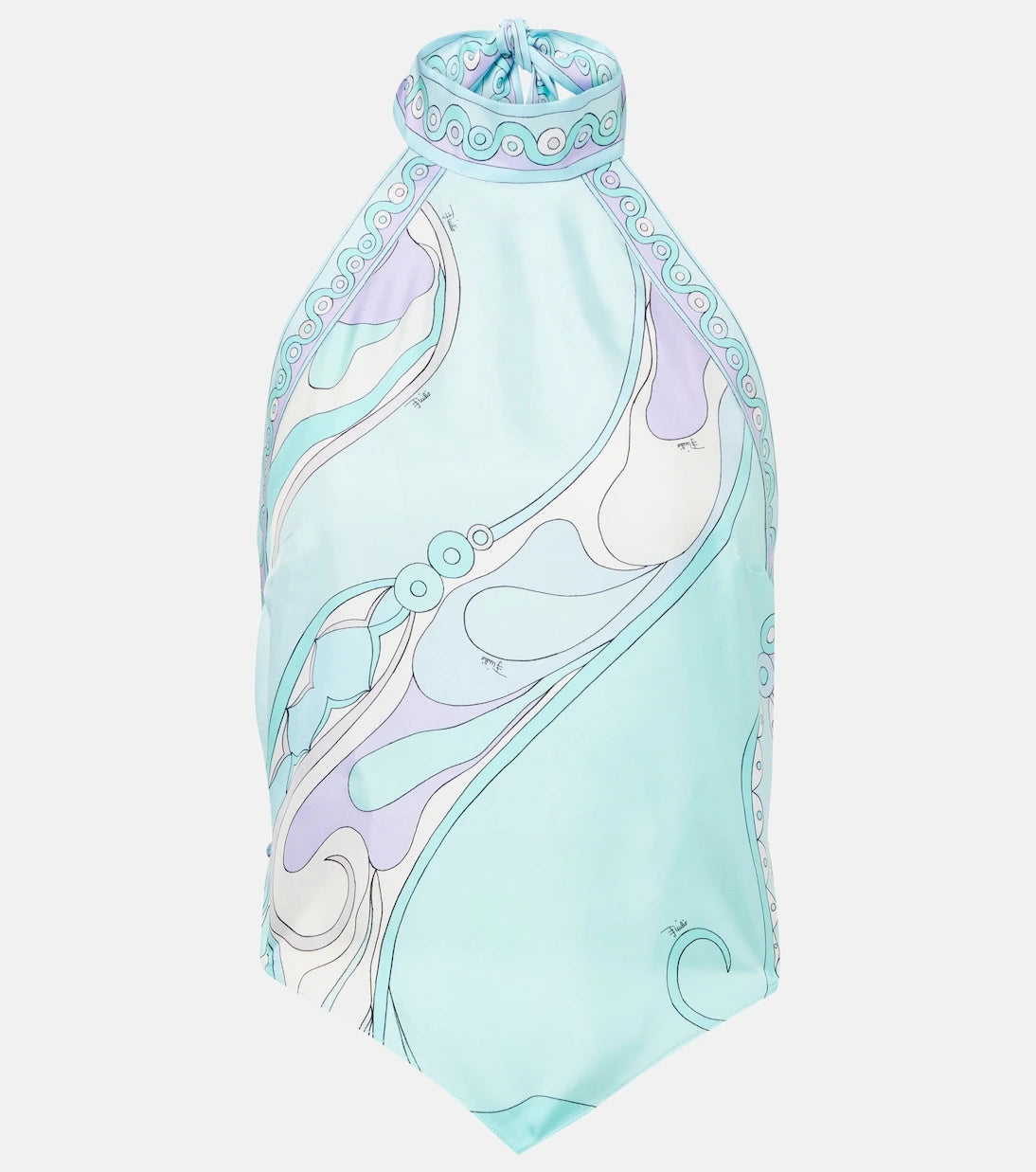 Pucci - Orchidee halterneck silk twill top
