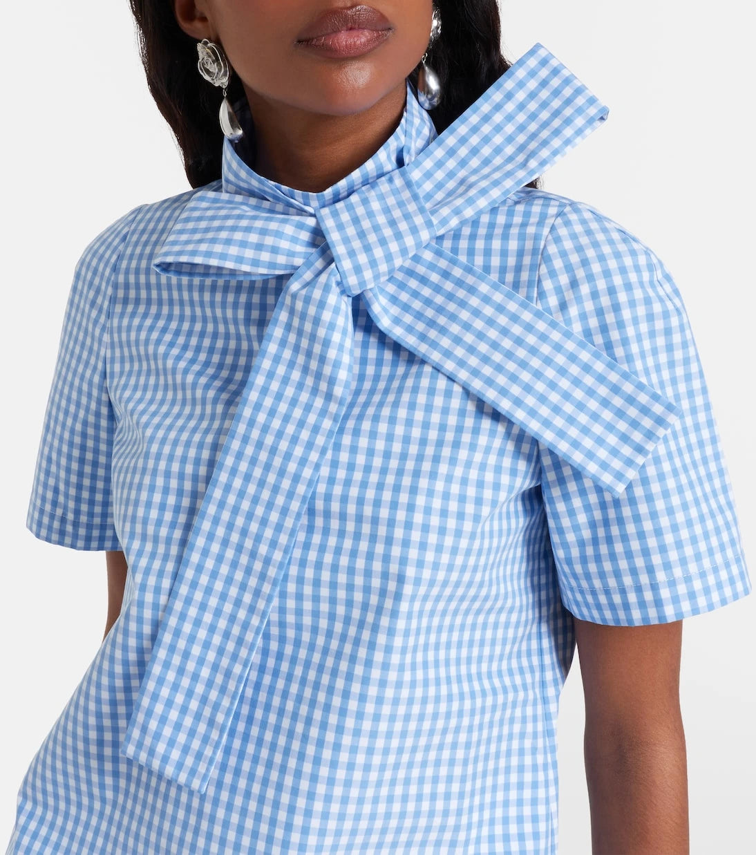 Shushu/Tong - Bow-detail gingham cotton top