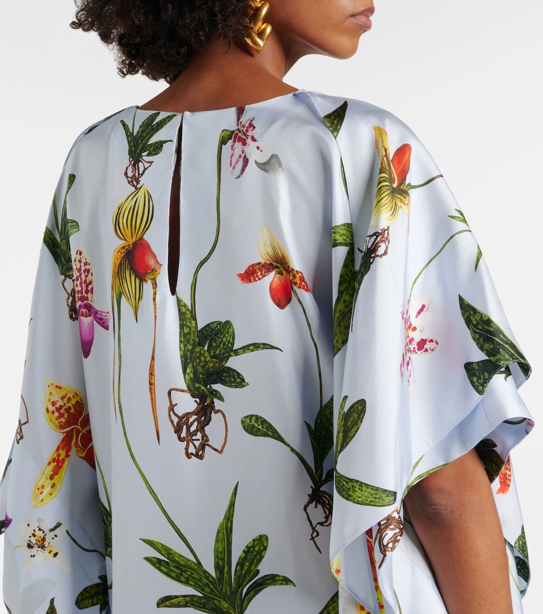Oscar de la Renta - Floral silk twill kaftan