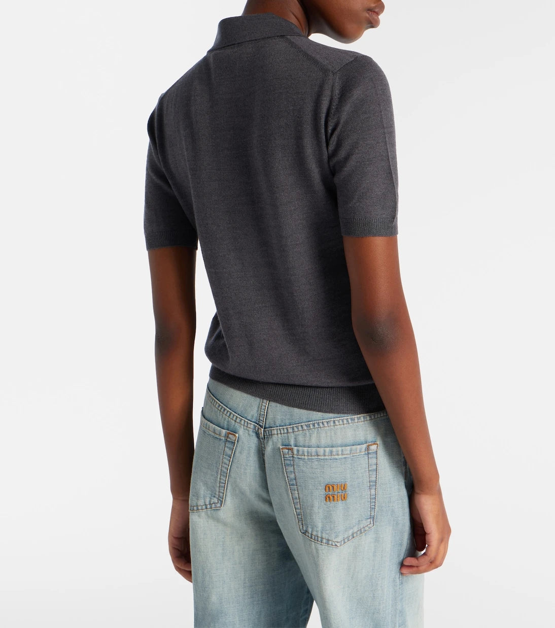 Miu Miu - Logo wool polo sweater
