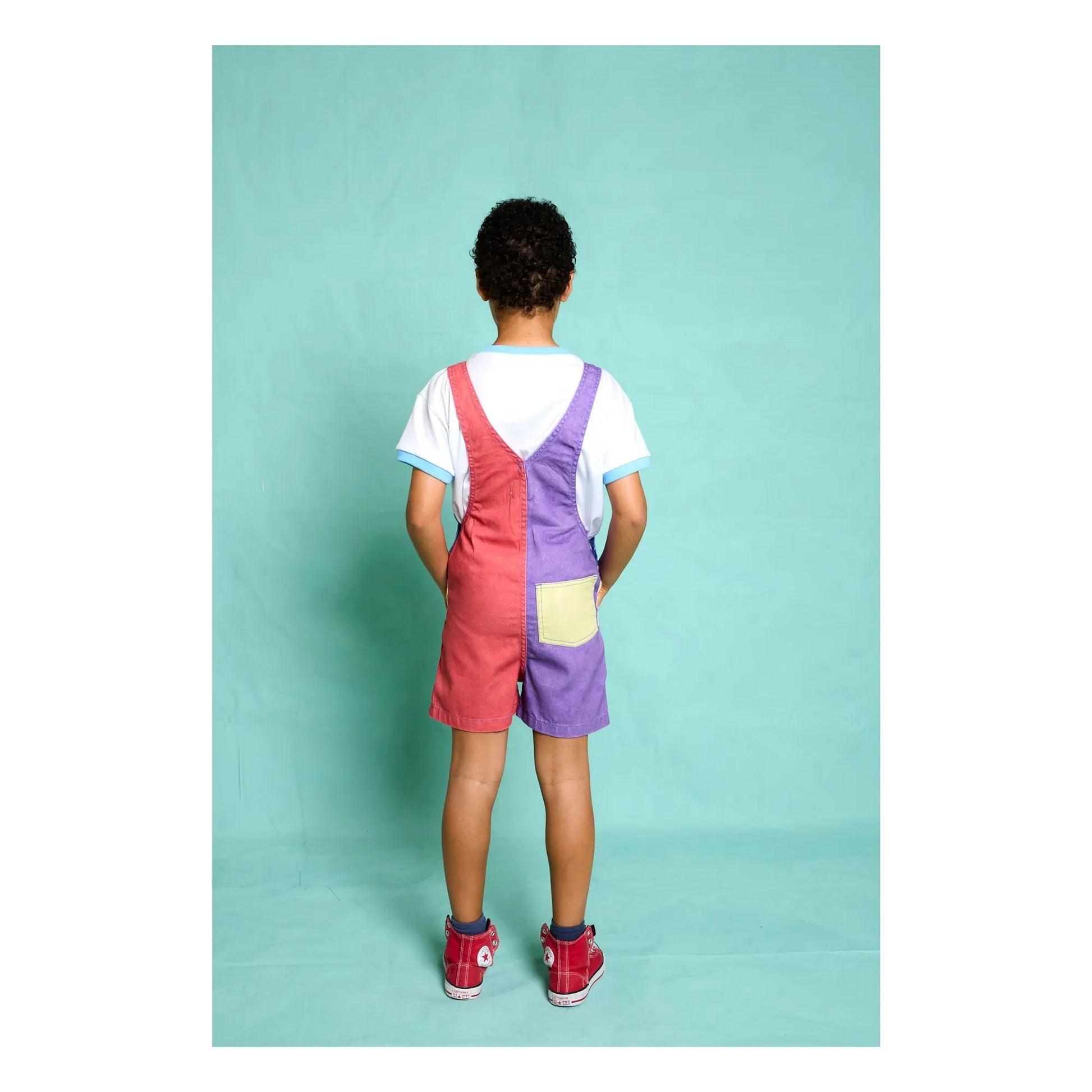 Favorite People - Colorblock Mozzarella Short Dungarees | Purple
