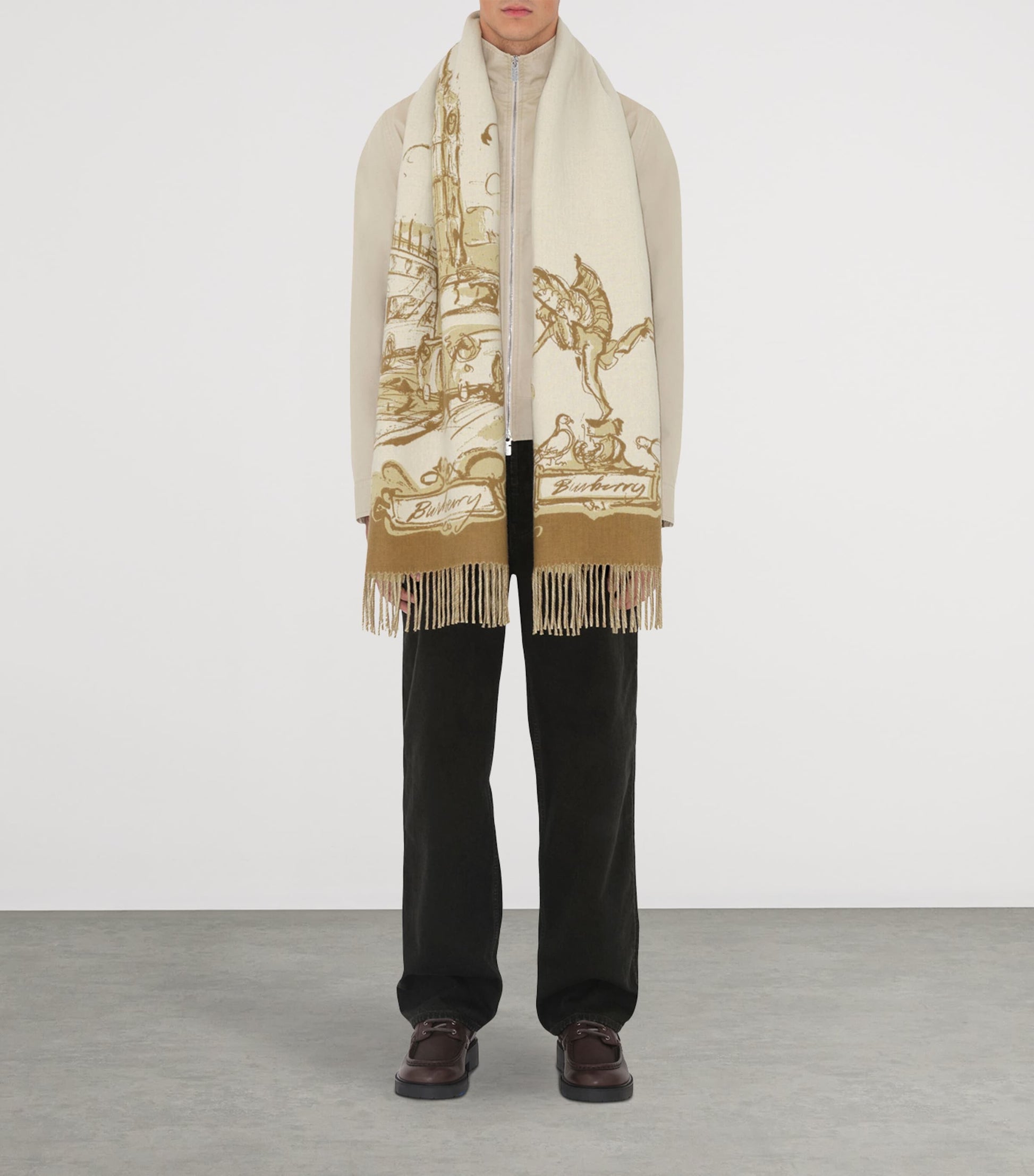 White Cashmere Westminster Scarf