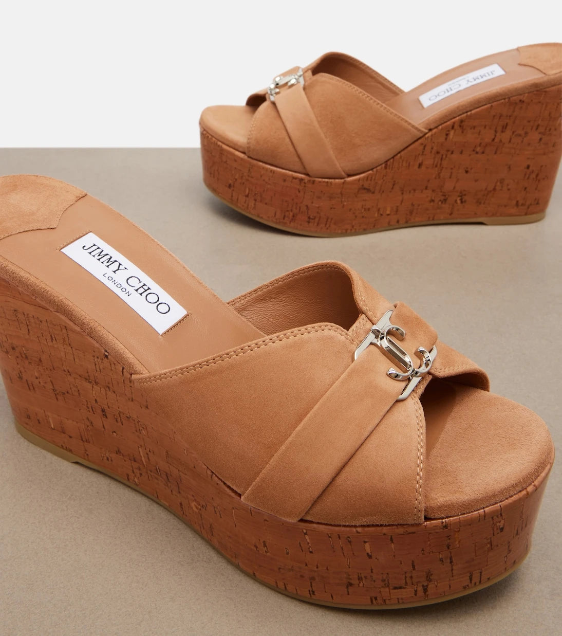 Jimmy Choo - Leda suede wedge mules