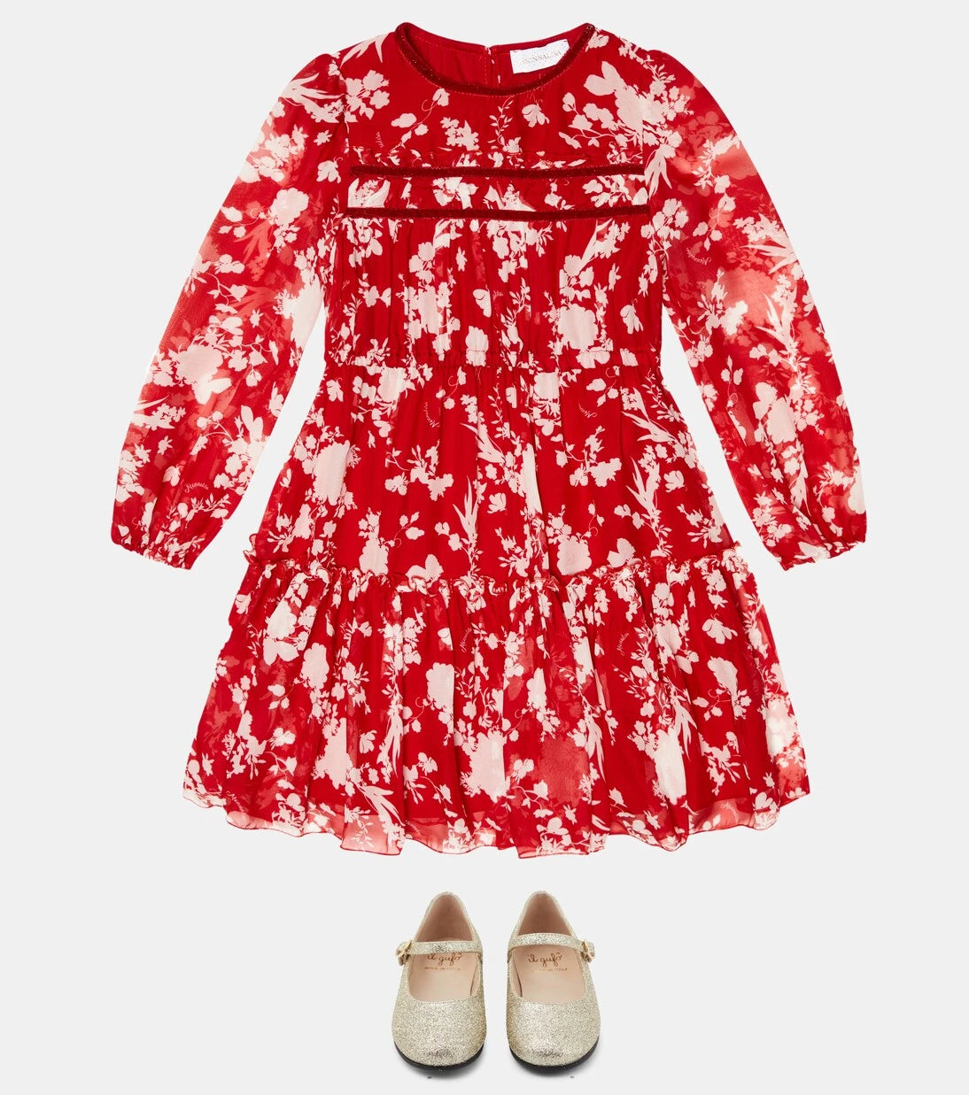 Monnalisa - Floral printed georgette dress