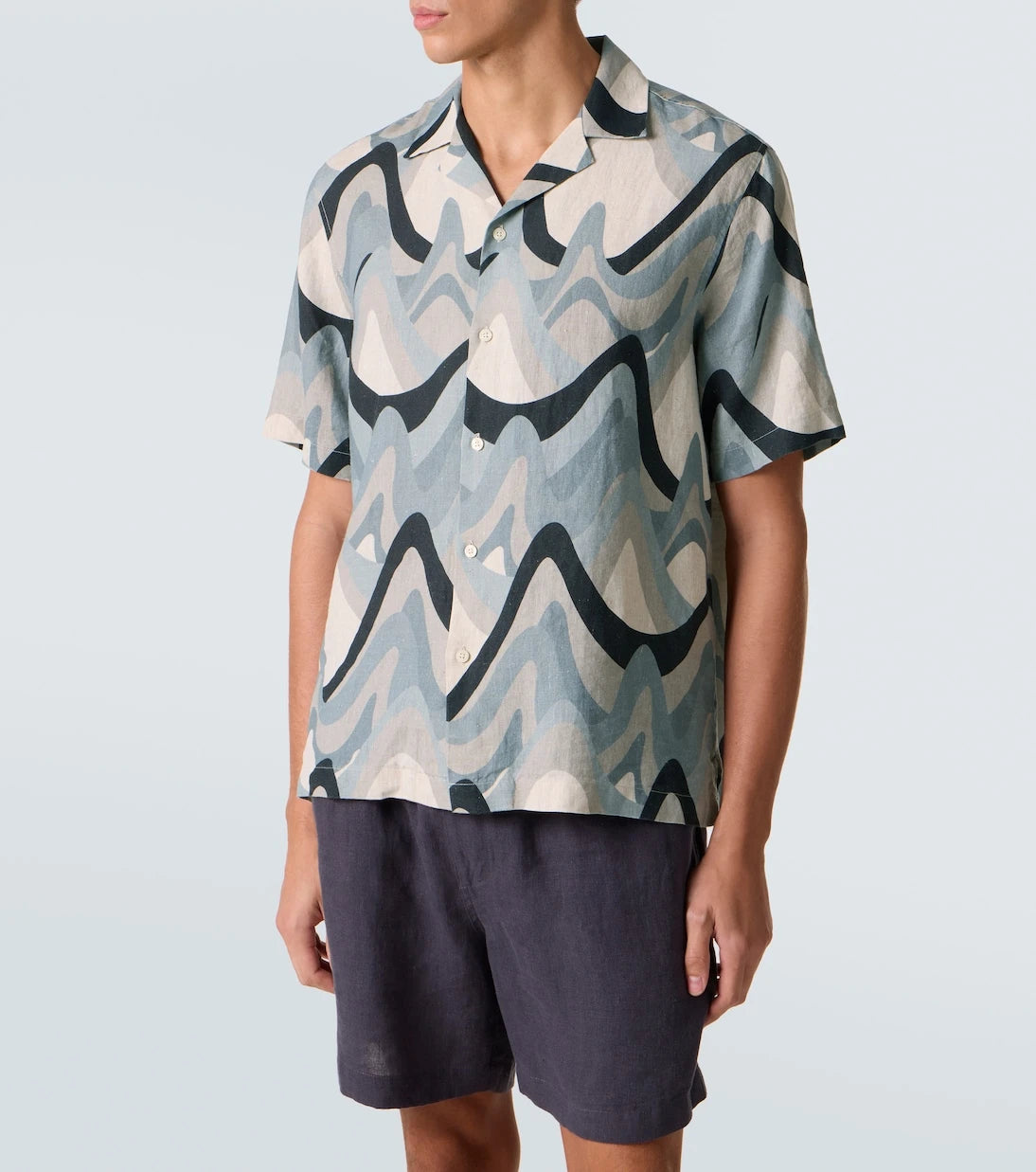 Frescobol Carioca - Roberto printed linen bowling shirt