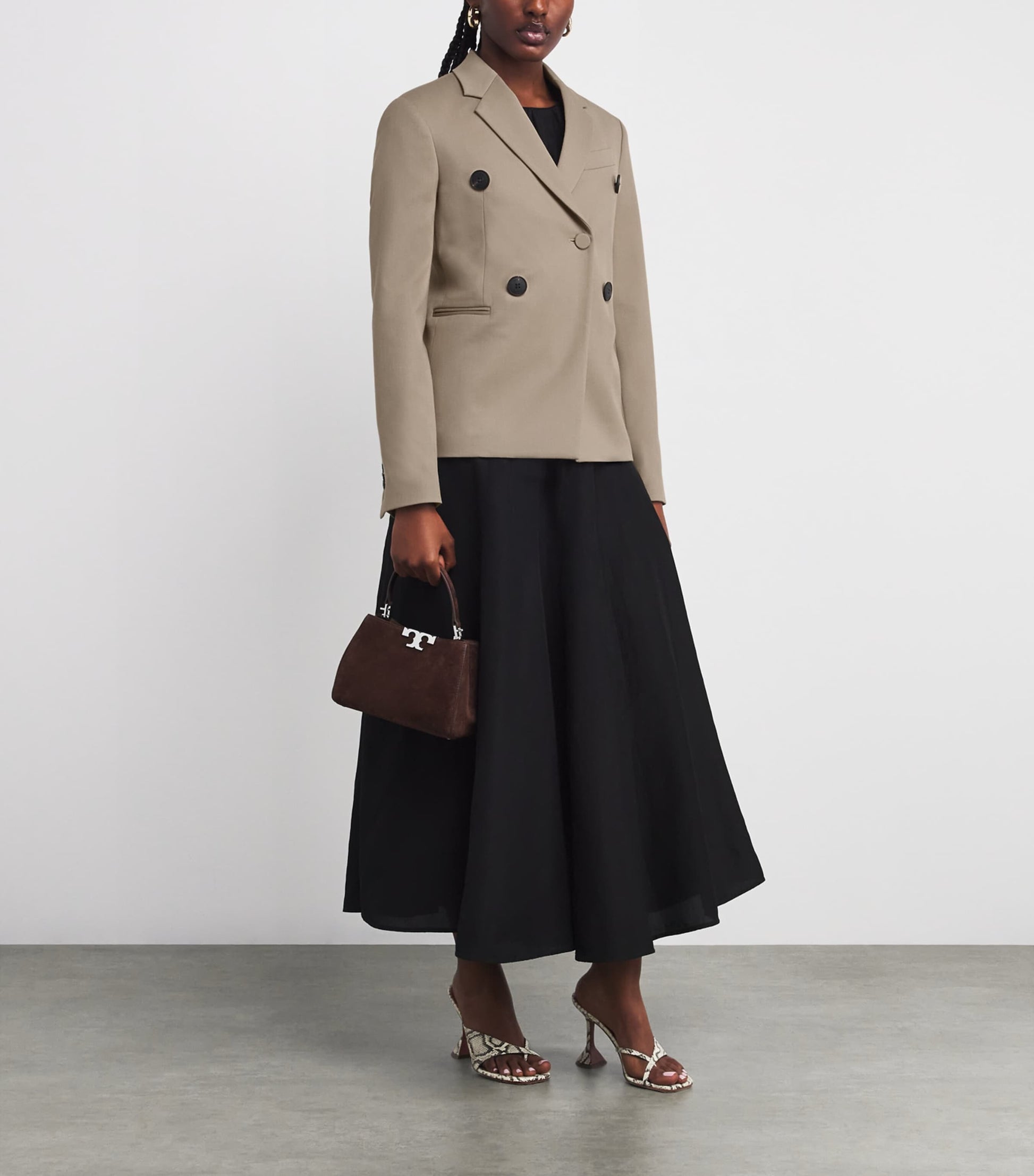 Tory Burch Grey Wool-Blend Blazer