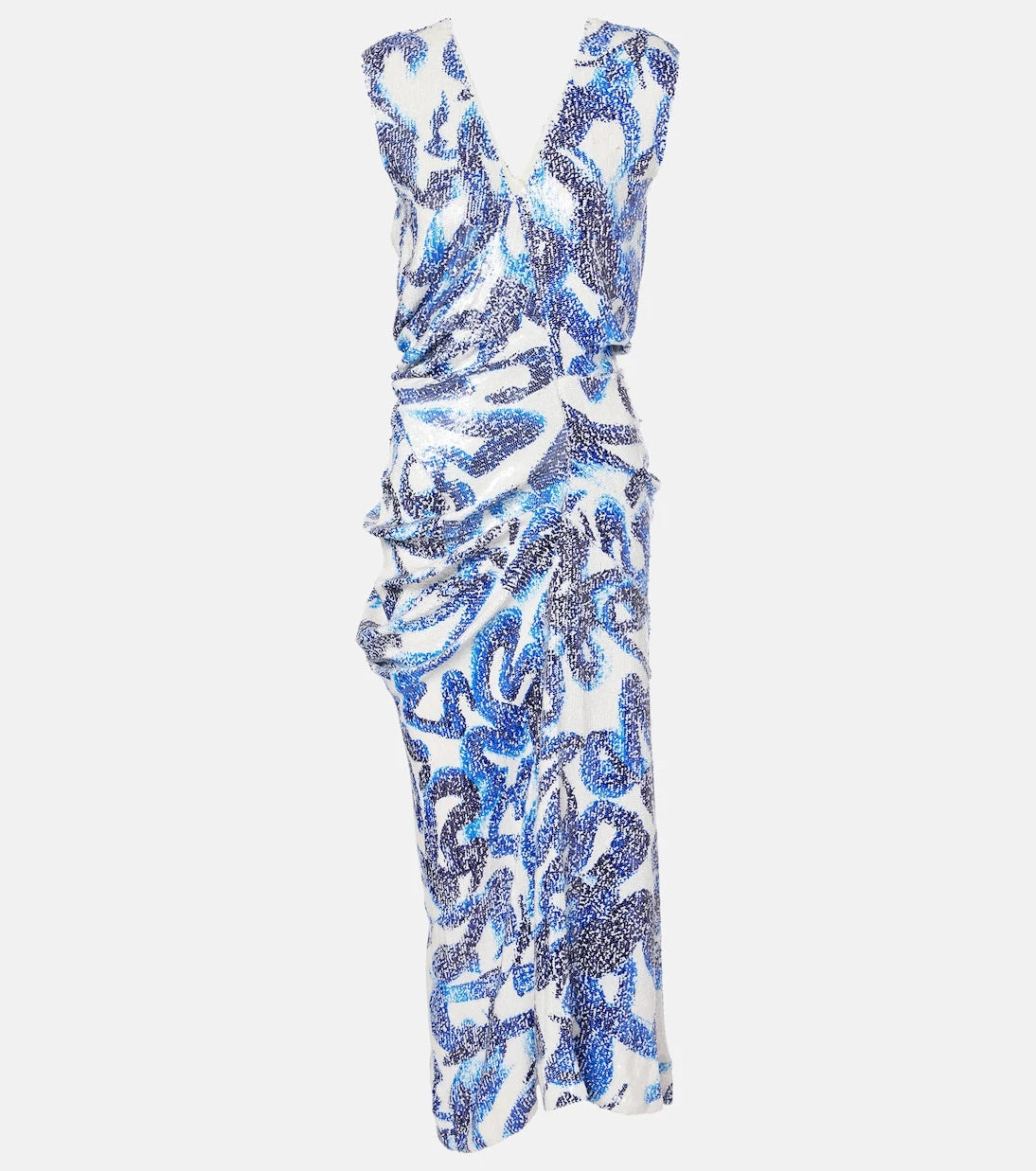 Dries Van Noten - Sequined draped midi dress