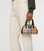 Burberry Beige Mini Canvas Highlands Bowling Bag