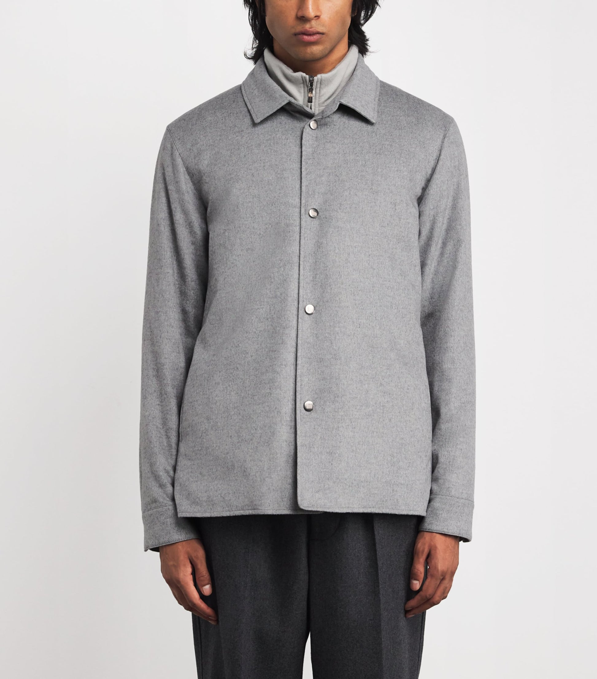 Colombo Grey Silk-Cashmere Hybrid Jacket