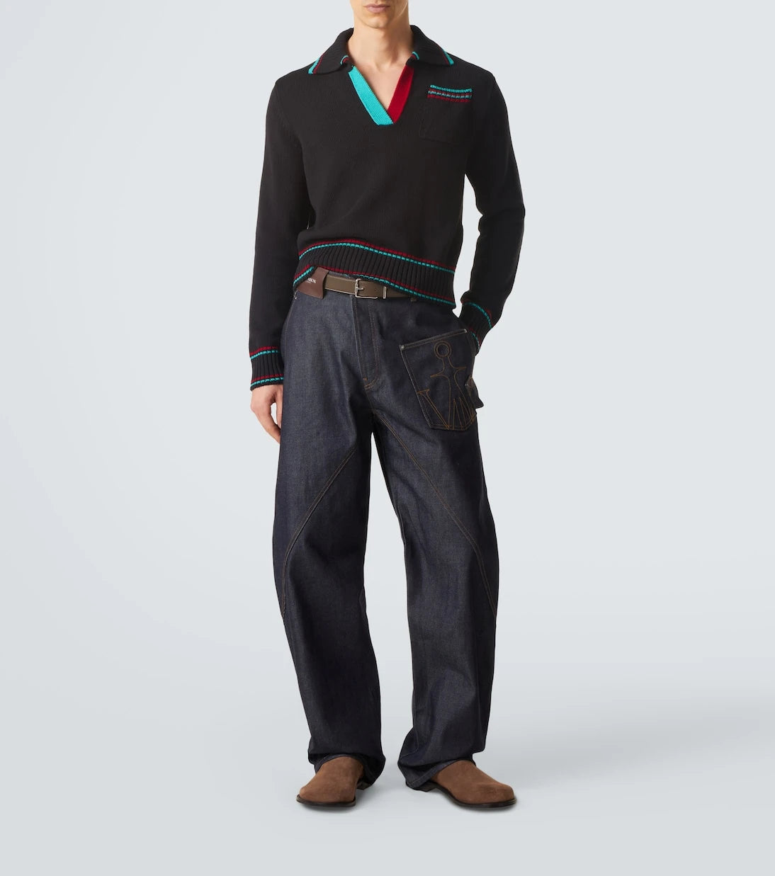 JW Anderson - Cotton, cashmere, and wool polo sweater