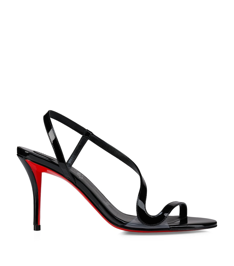 Christian Louboutin Black Rosa Z Patent Leather Heeled Sandals 80