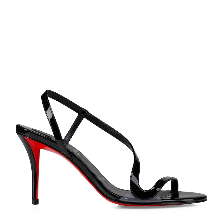 Christian Louboutin Black Rosa Z Patent Leather Heeled Sandals 80