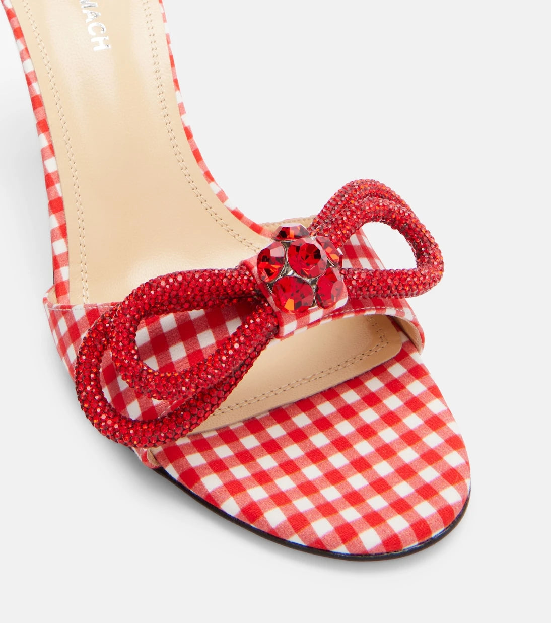 Mach & Mach - Double Bow 85 gingham mules