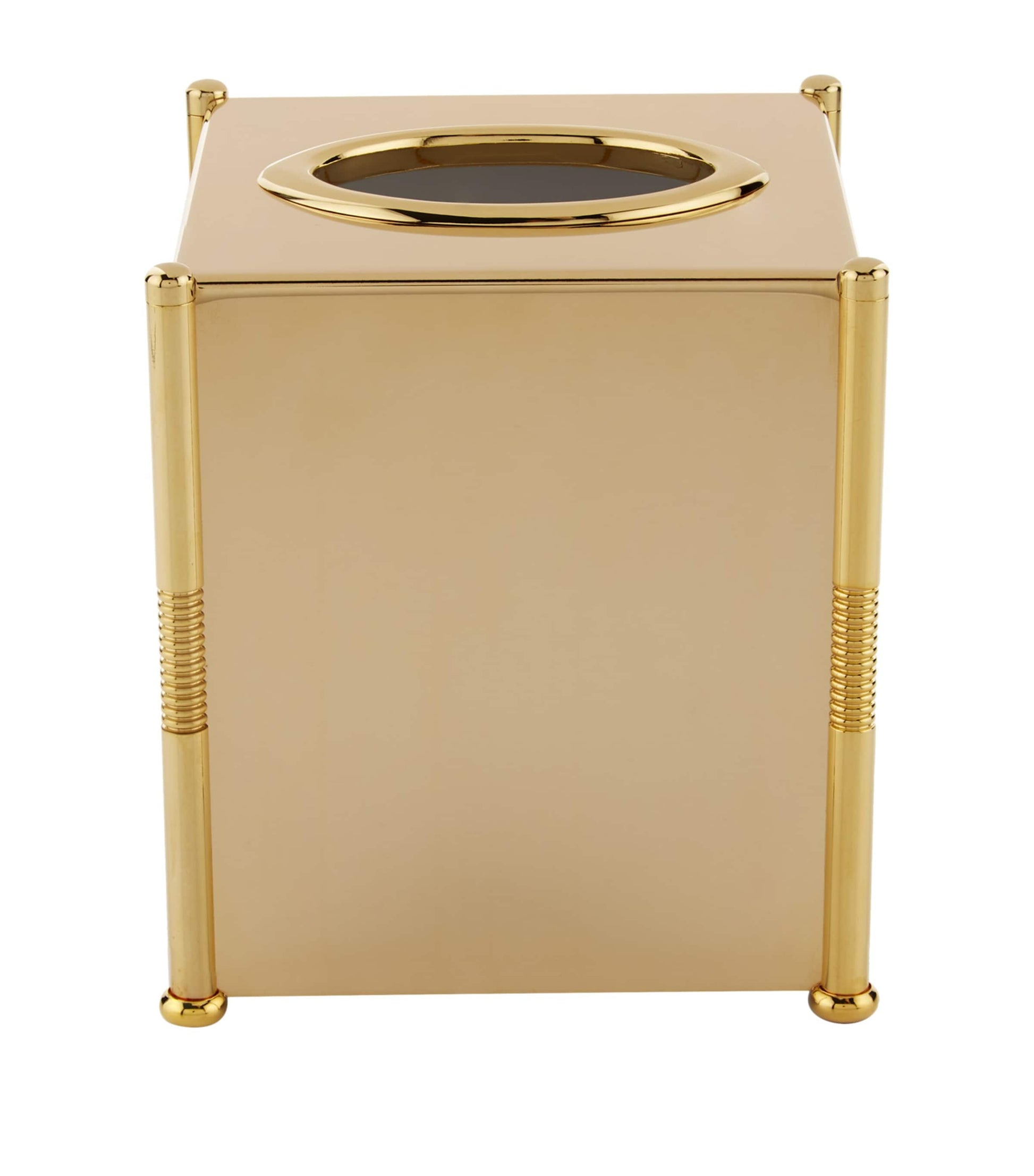 ZODIAC Cylinder Gold-Plated Tissue Box