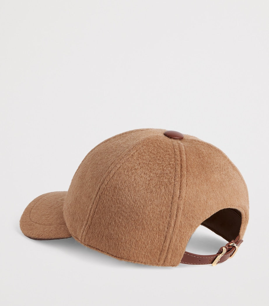Beige Cashmere Monogram Baseball Cap