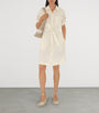 White Silk-Blend Shirt Dress